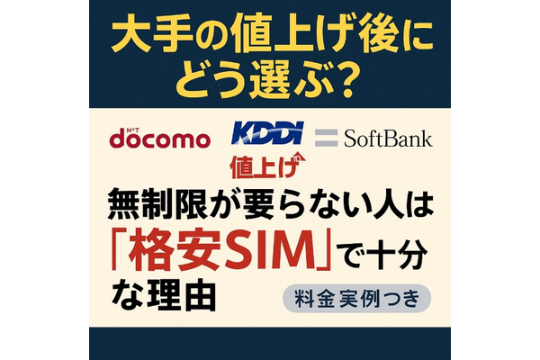 大手の“値上げ”後にどう選ぶ？「格安SIM」で十分な理由【料金実例つき】