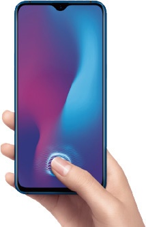 ディスプレイ内蔵の指紋認証センサー